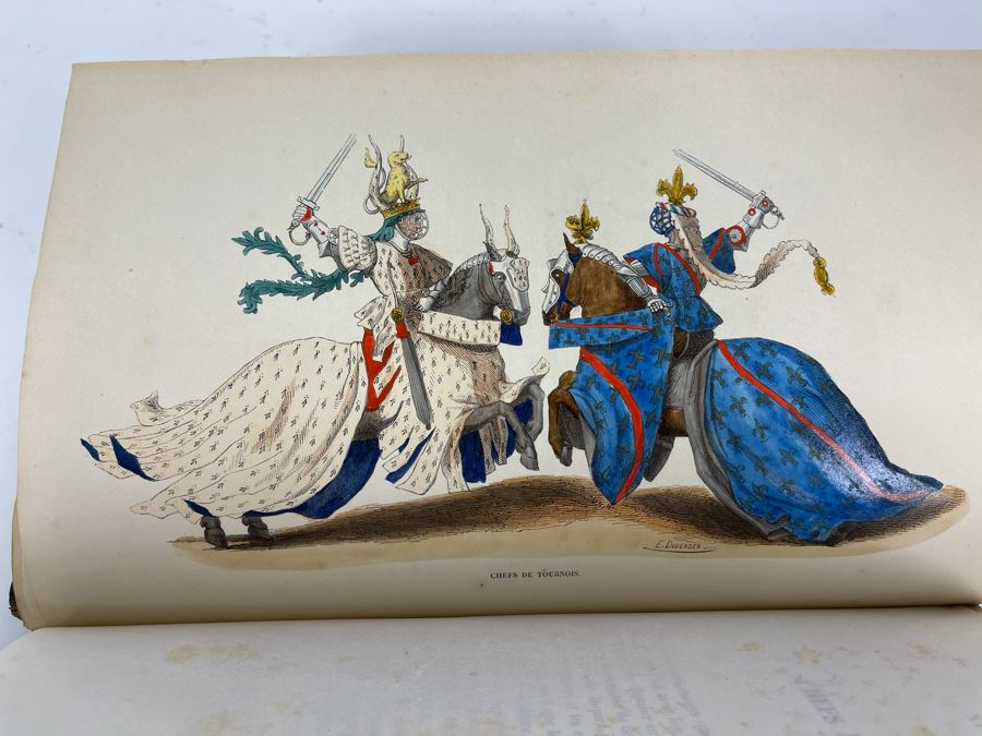 Antique 1847 Second Volume Book: Costume Du Moyen Age: D'Apres Les Manuscripts Bruxelles - 134 Color Plates - See Photos [Photo 14]