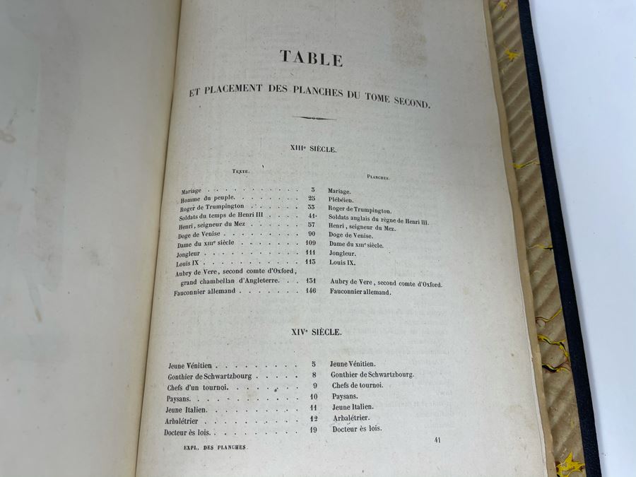 Antique 1847 Second Volume Book: Costume Du Moyen Age: D'Apres Les Manuscripts Bruxelles - 134 Color Plates - See Photos [Photo 42]
