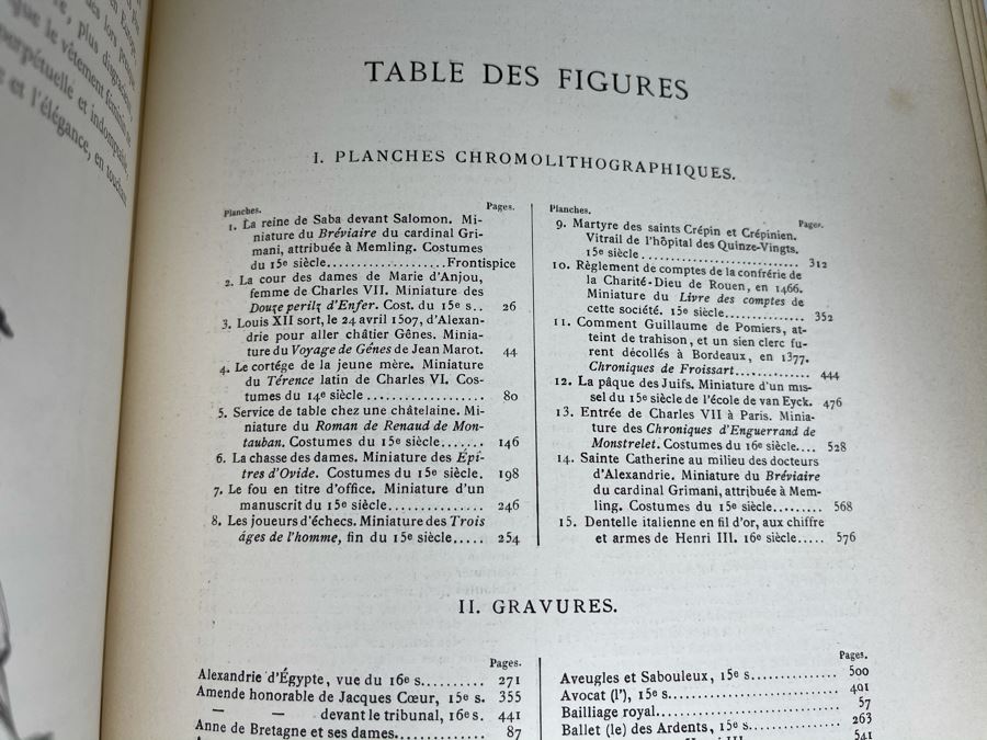 Antique 1871 French Paris Book Moeurs, Usages Et Costumes Au Moyen Age La Renaissance Par Paul Lacroix With Beautiful Color Chromolithographic Plates (15 Color Plates / Plus Lots Of Engravings) 8 X 11 - See Photos [Photo 18]