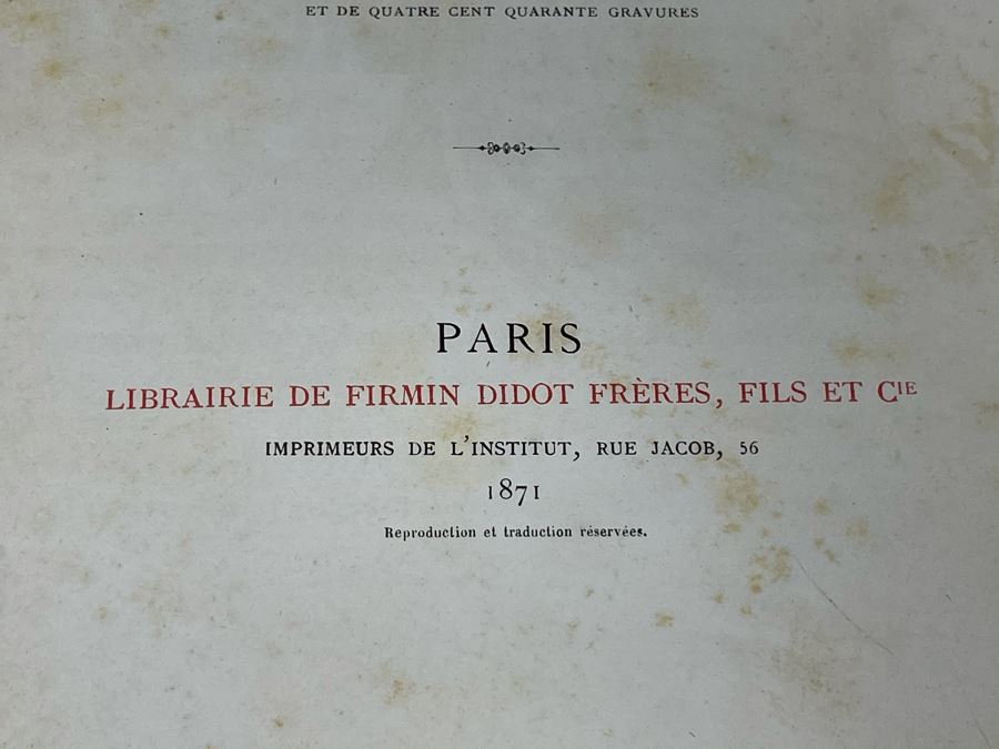 Antique 1871 French Paris Book Moeurs, Usages Et Costumes Au Moyen Age La Renaissance Par Paul Lacroix With Beautiful Color Chromolithographic Plates (15 Color Plates / Plus Lots Of Engravings) 8 X 11 - See Photos [Photo 6]