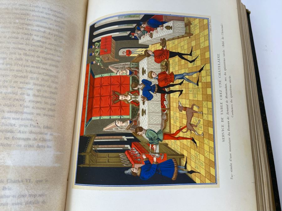 Antique 1871 French Paris Book Moeurs, Usages Et Costumes Au Moyen Age La Renaissance Par Paul Lacroix With Beautiful Color Chromolithographic Plates (15 Color Plates / Plus Lots Of Engravings) 8 X 11 - See Photos [Photo 10]