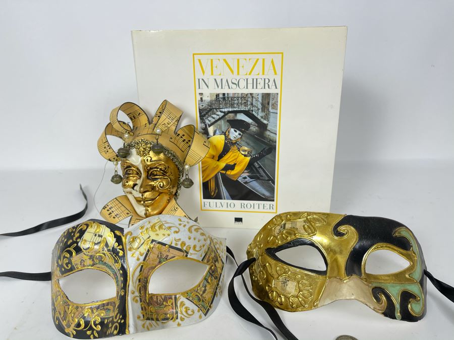 Venetian Italian Masks And Book: Venezia In Maschera