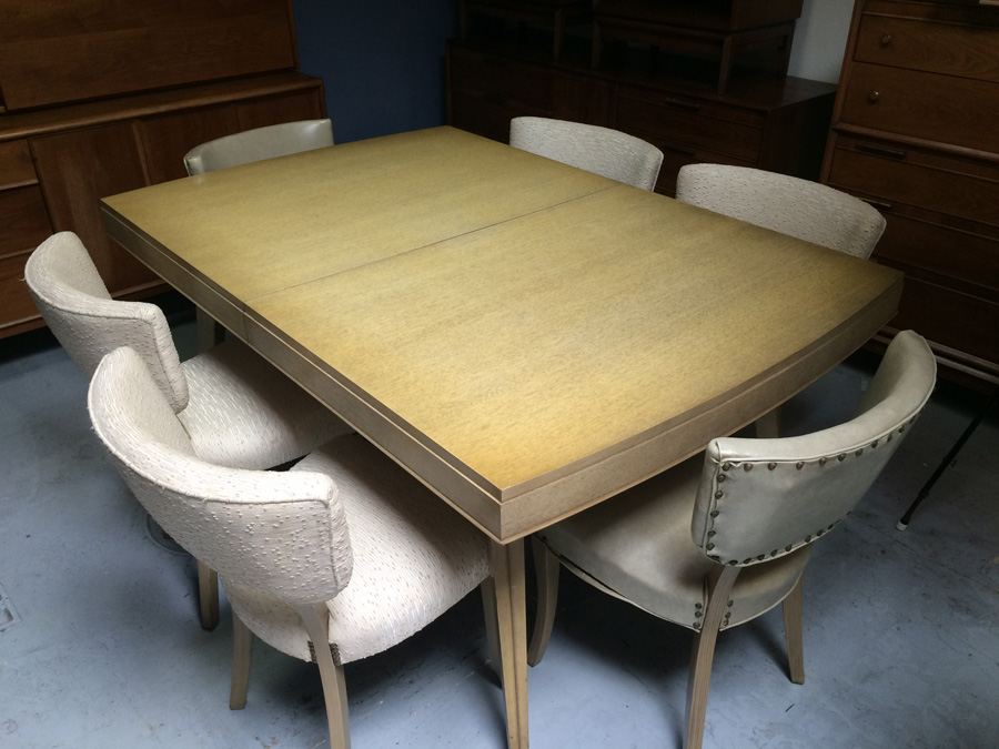 Rway R-Way Retro Mid Century Dining Table with 6 Chairs and 2 Hidden Leaves [Photo 5]