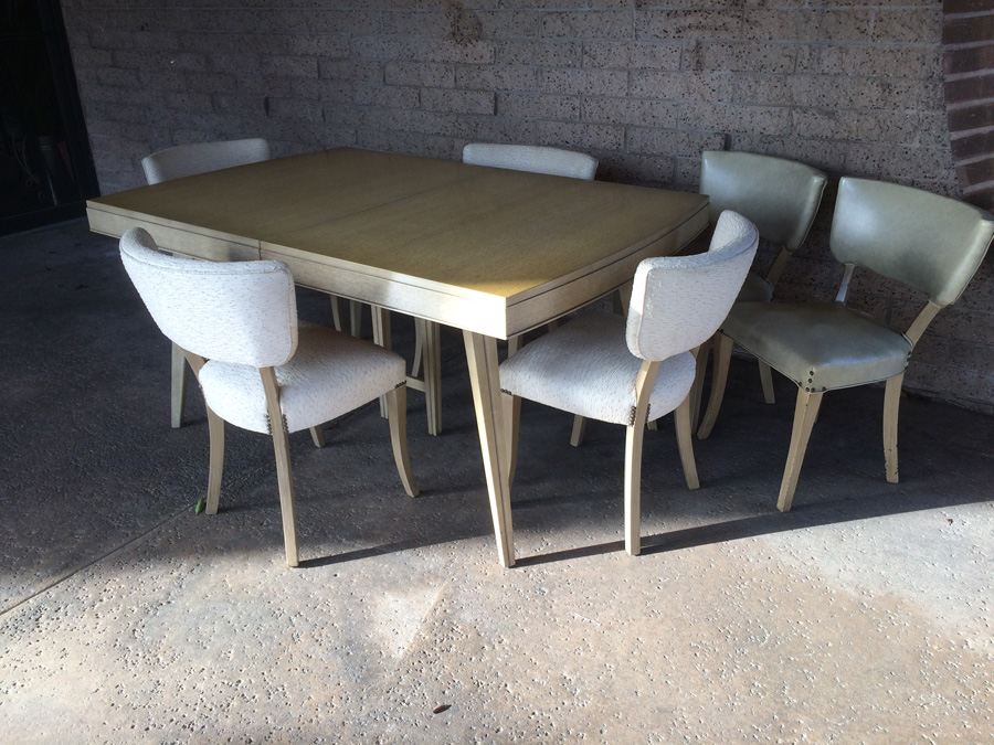 Rway R-Way Retro Mid Century Dining Table with 6 Chairs and 2 Hidden Leaves [Photo 13]