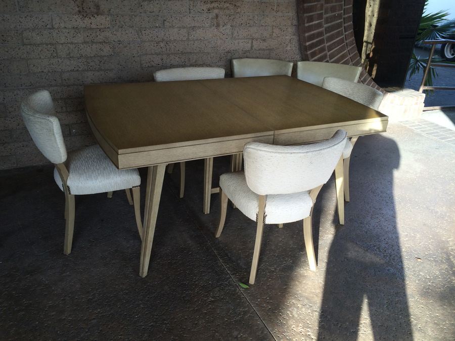 Rway R-Way Retro Mid Century Dining Table with 6 Chairs and 2 Hidden Leaves [Photo 12]