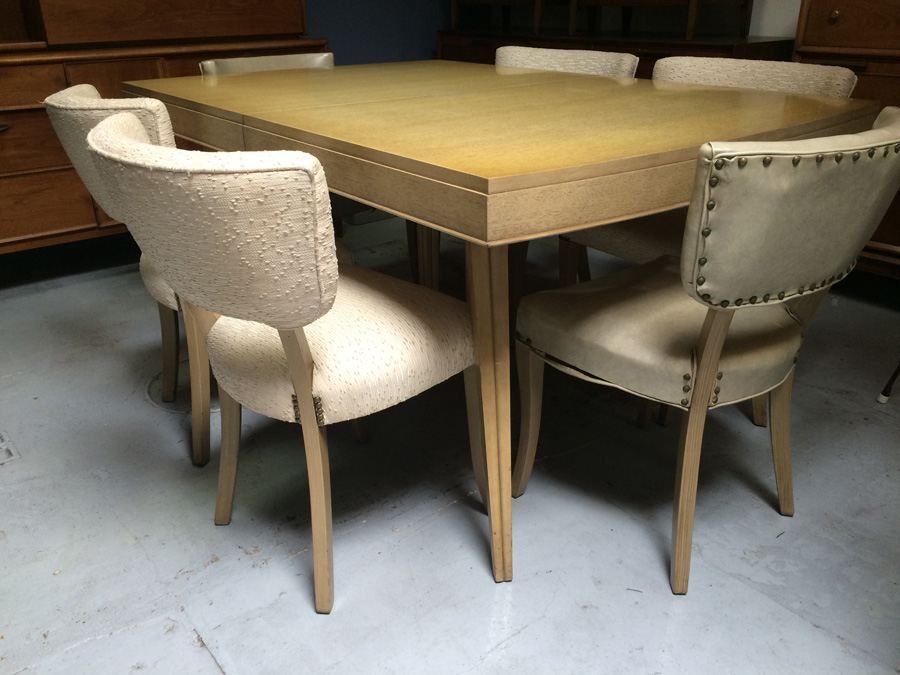 Rway R-Way Retro Mid Century Dining Table with 6 Chairs and 2 Hidden Leaves [Photo 6]