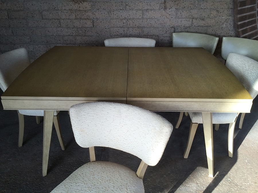 Rway R-Way Retro Mid Century Dining Table with 6 Chairs and 2 Hidden Leaves [Photo 19]
