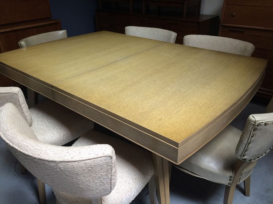 Rway R-Way Retro Mid Century Dining Table with 6 Chairs and 2 Hidden Leaves [Photo 4]