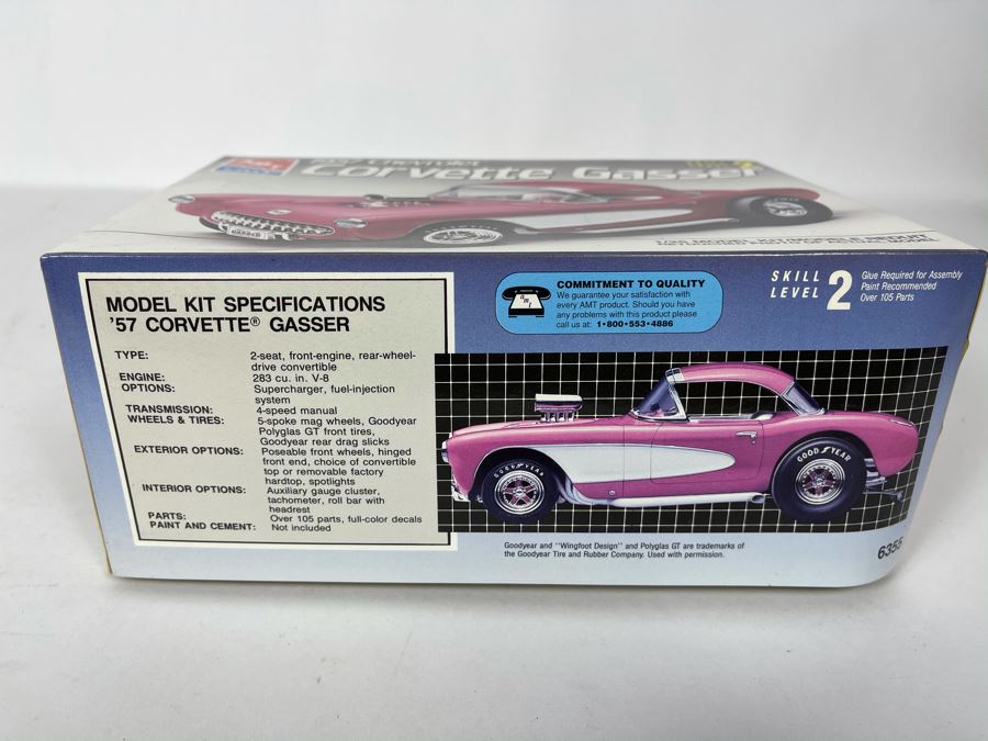 AMT Ertl 1957 Chevrolet Corvette Gasser Car Model Kit 1990 [Photo 2]
