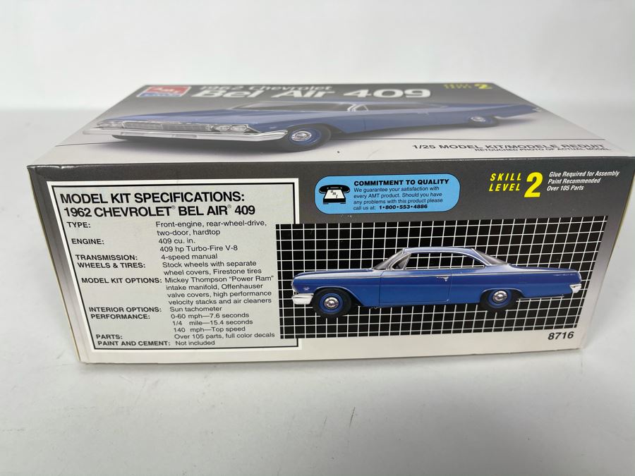 AMT Ertl 1962 Chevrolet Bel Air 409 Car Model Kit 1993 [Photo 2]