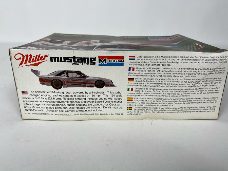 Monogram Miller Mustang IMSA Racer Car Model Kit 1982