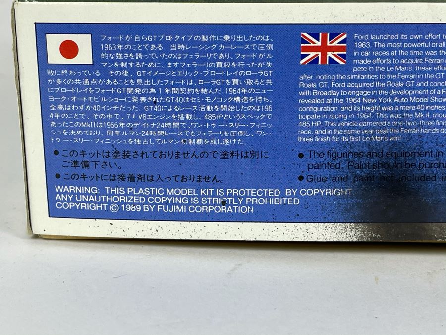 Japanese Fujimi Ford GT40 Mark II Car Model Kit 1989 - Model Partly Started [Photo 7]