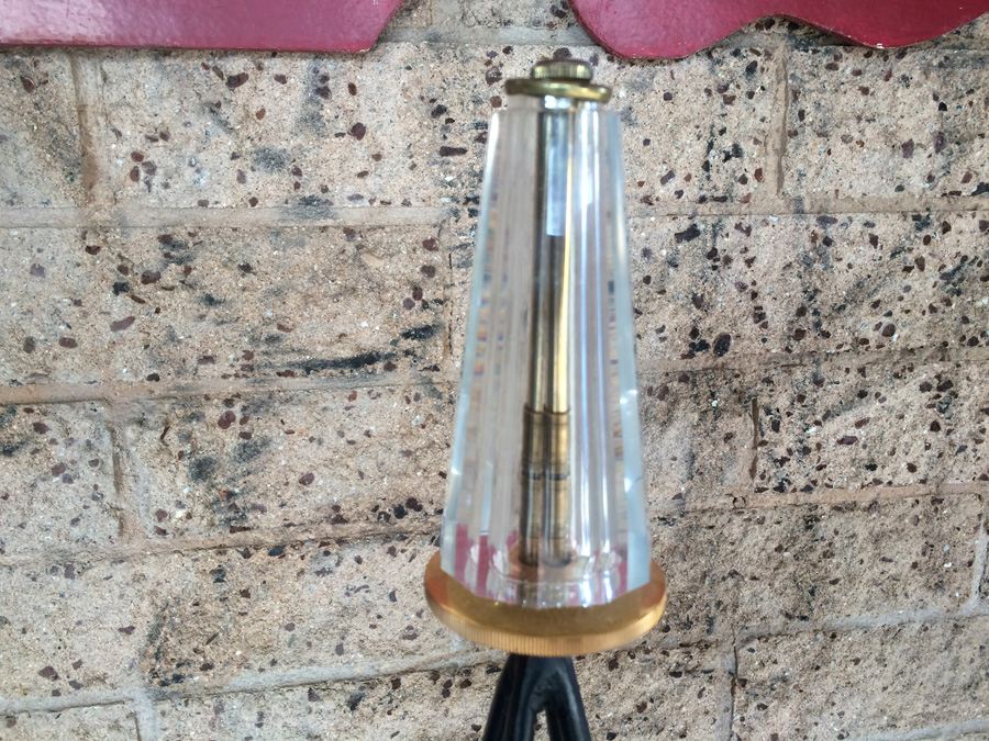 Modern Metal Etagere with Glass Shelves and Lucite Top Finial [Photo 3]