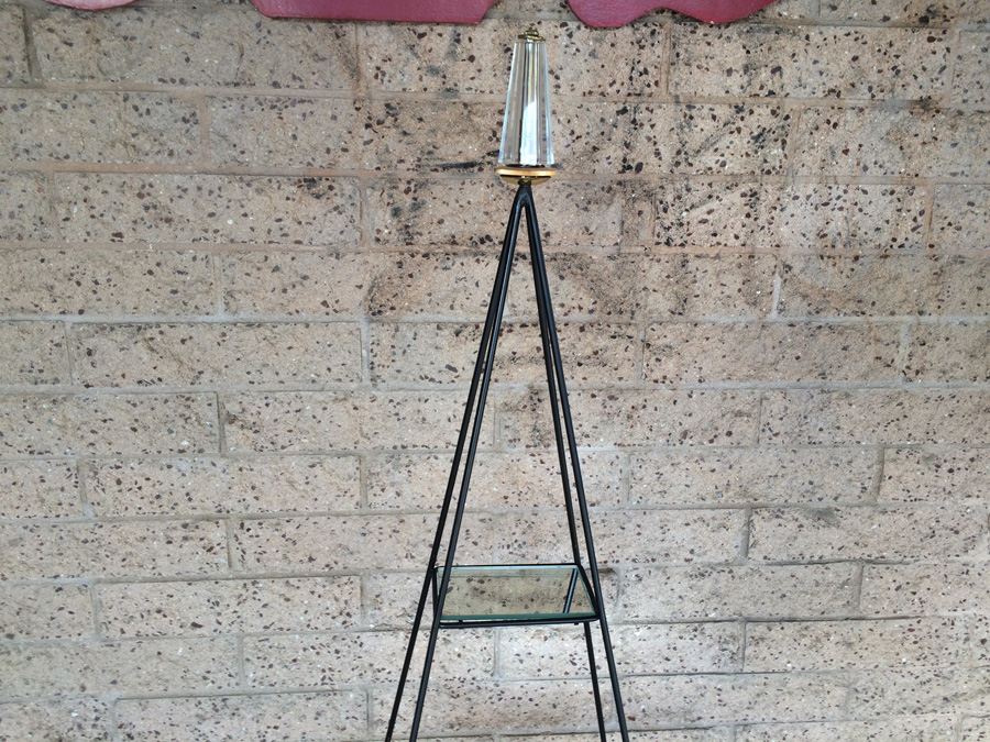 Modern Metal Etagere with Glass Shelves and Lucite Top Finial [Photo 5]