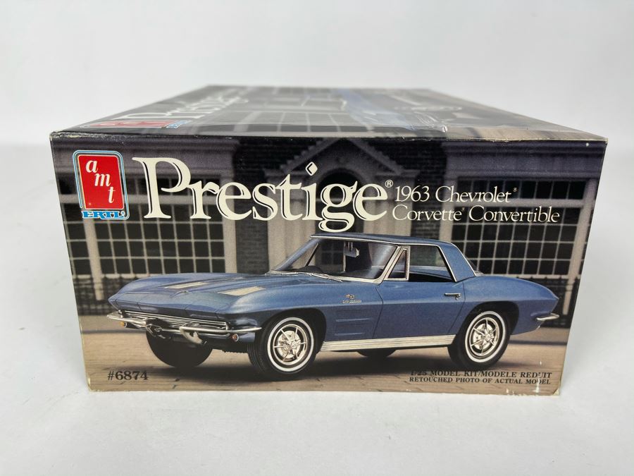 AMT Ertl Prestige 1963 Chevrolet Corvette Convertible Car Model Kit 1990 [Photo 6]
