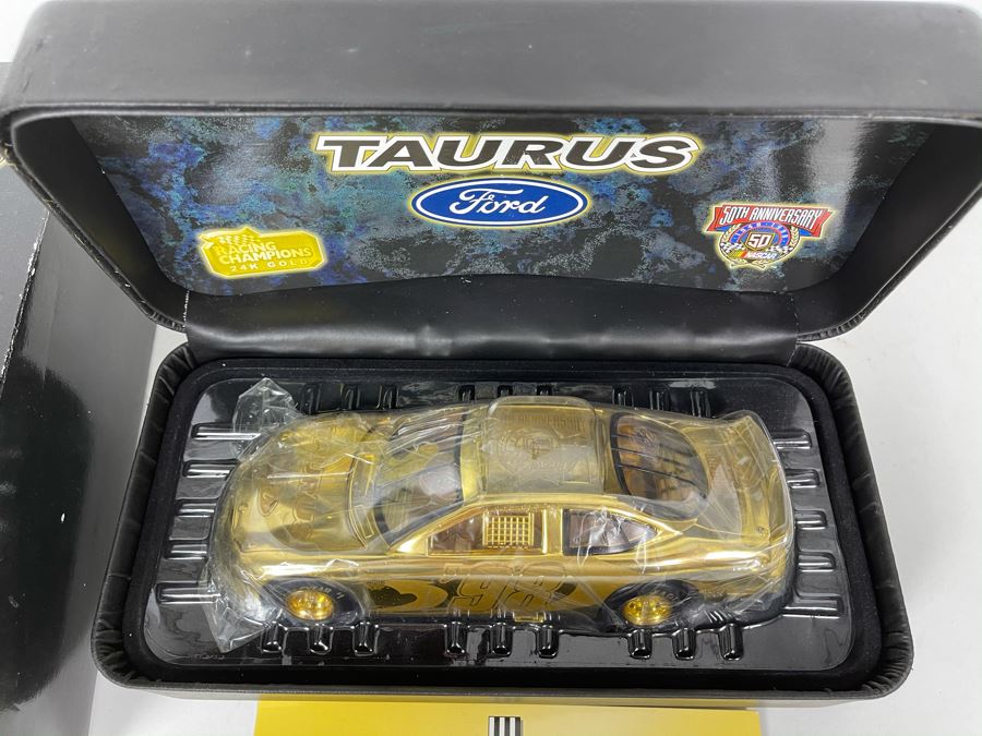 Limited Edition Racing Champions Ford Taurus 24K Gold Car Model With Box [Photo 3]