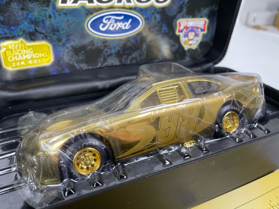 Limited Edition Racing Champions Ford Taurus 24K Gold Car Model With Box [Photo 4]