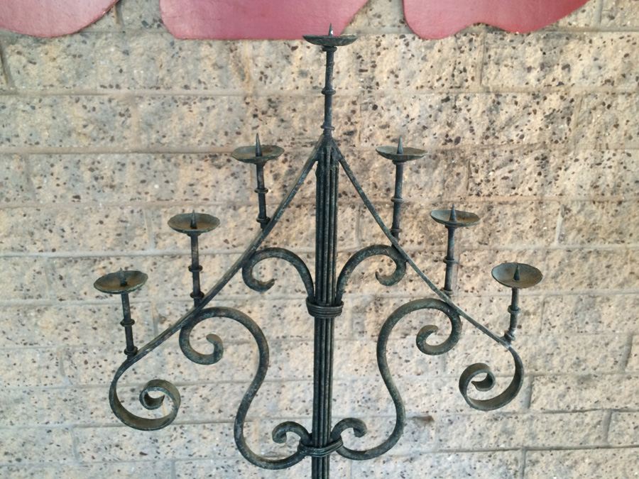 Tall Wrought Iron Candle Stand 7 Candle Holder [Photo 7]