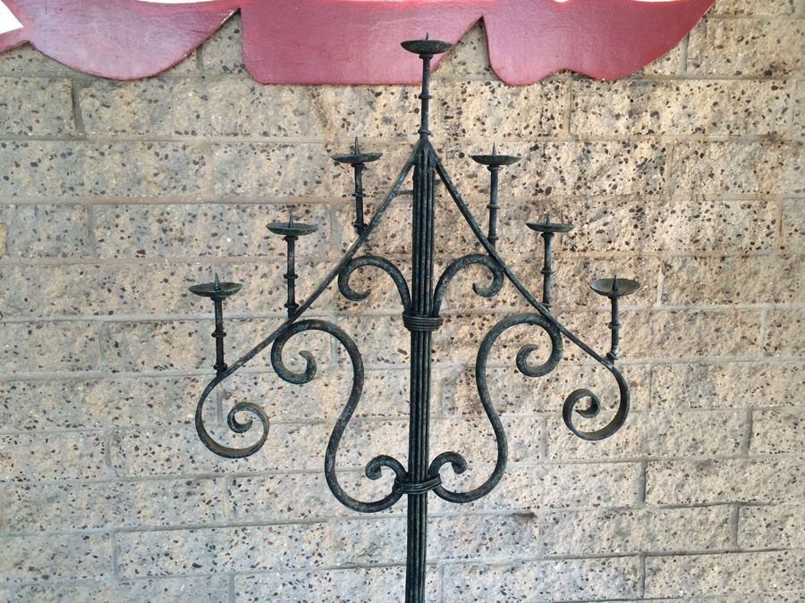 Tall Wrought Iron Candle Stand 7 Candle Holder [Photo 2]