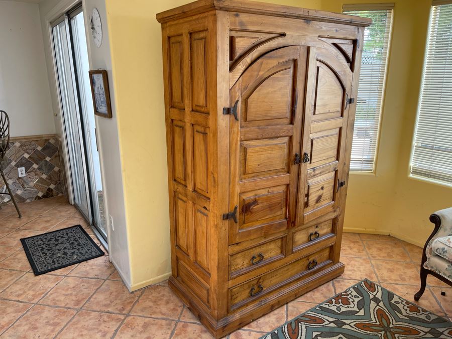 JUST ADDED - Pine Armoire Cabinet 47W  X 25D X 72.5H [Photo 9]