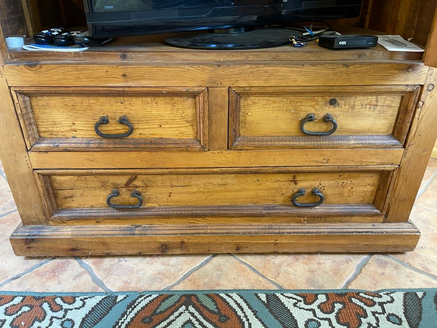 JUST ADDED - Pine Armoire Cabinet 47W  X 25D X 72.5H [Photo 7]