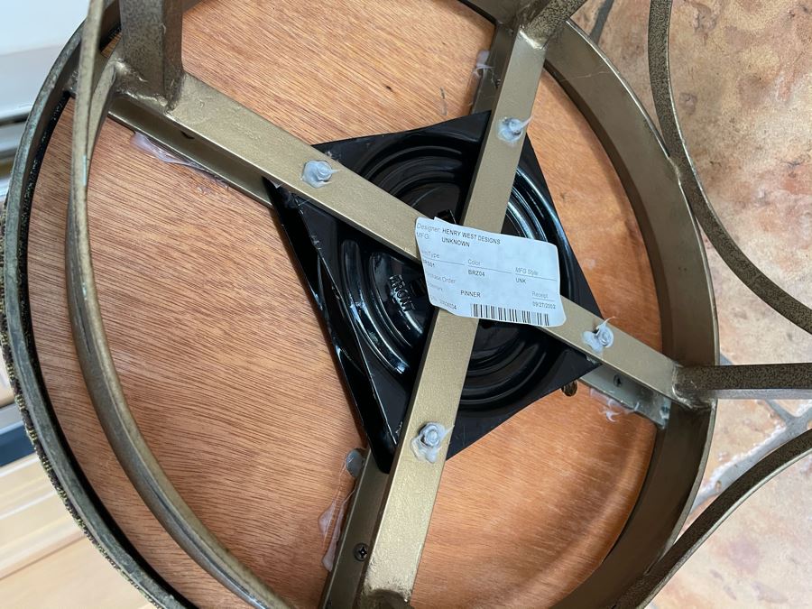 JUST ADDED - (3) Henry West Designs Metal Swivel Barstools (Heavy) [Photo 5]