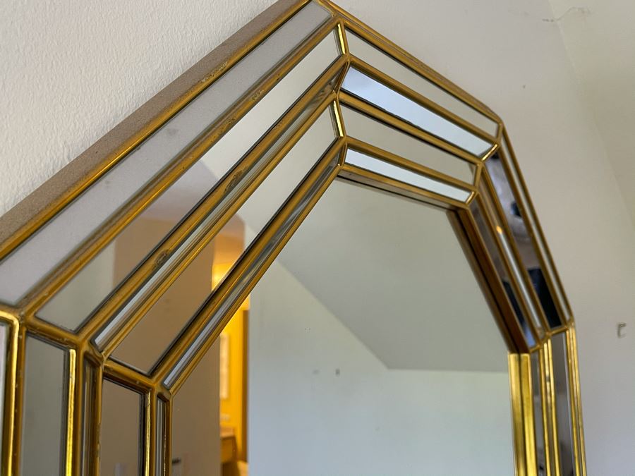 JUST ADDED - Vintage Gilt Wooden Wall Mirror Made In Belgium [Photo 3]