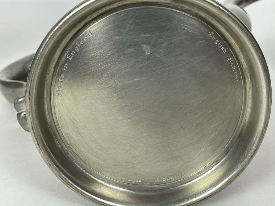 JUST ADDED - Viners Of Sheffield English Pewter Coffee Pot 9H, Creamer And Sugar [Photo 9]