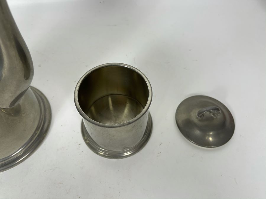 JUST ADDED - Viners Of Sheffield English Pewter Coffee Pot 9H, Creamer And Sugar [Photo 5]