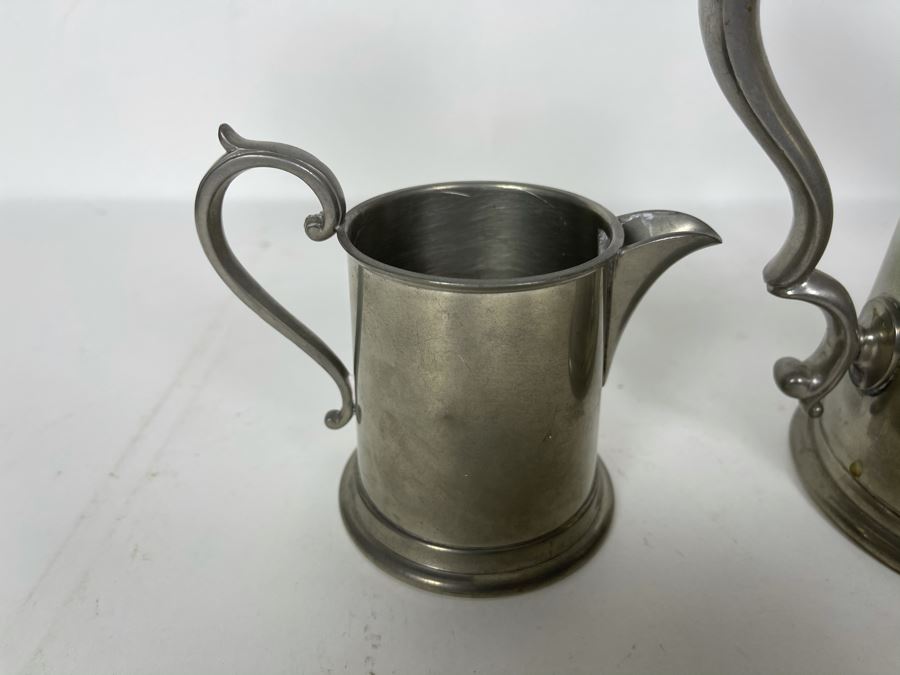 JUST ADDED - Viners Of Sheffield English Pewter Coffee Pot 9H, Creamer And Sugar [Photo 6]