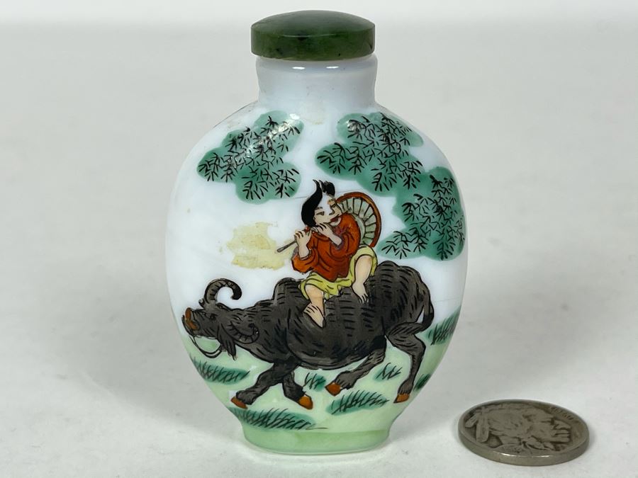 JUST ADDED - Vintage Hand Painted Snuff Bottle