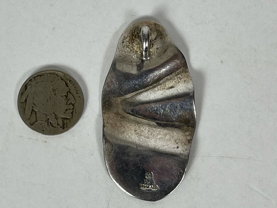 JUST ADDED - Vintage Sterling Silver Modernist Signed Pendant [Photo 3]