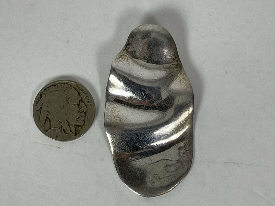 JUST ADDED - Vintage Sterling Silver Modernist Signed Pendant [Photo 2]