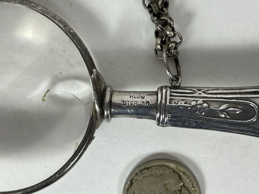 JUST ADDED - Sterling Silver Magnifying Glass With 36' Silver Chain [Photo 3]