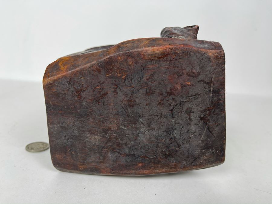 JUST ADDED - Vintage Carved Wooden Asian Figurine 5W X 5H [Photo 7]