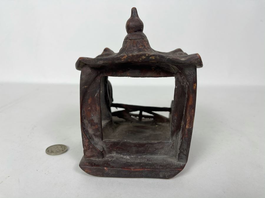 JUST ADDED - Vintage Carved Wooden Asian Figurine 5W X 5H [Photo 6]
