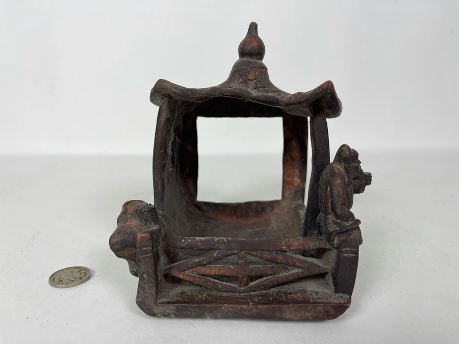 JUST ADDED - Vintage Carved Wooden Asian Figurine 5W X 5H [Photo 4]
