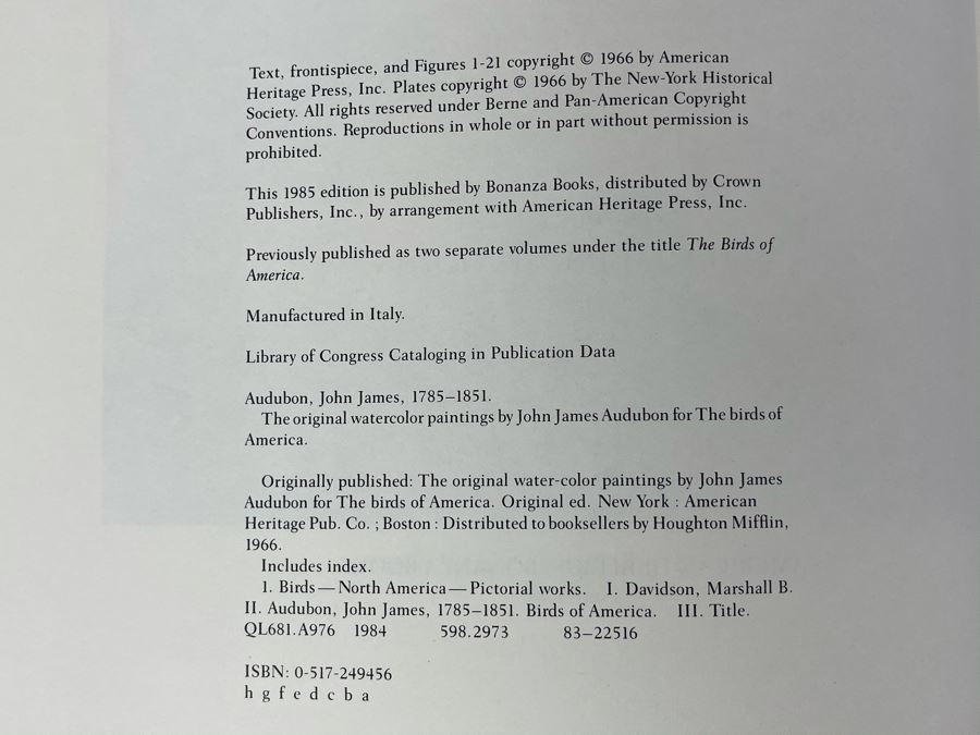 JUST ADDED - The Birds Of America By John James Audubon Book 431 Exact Reproductions In Full Color 1985 Edition [Photo 9]