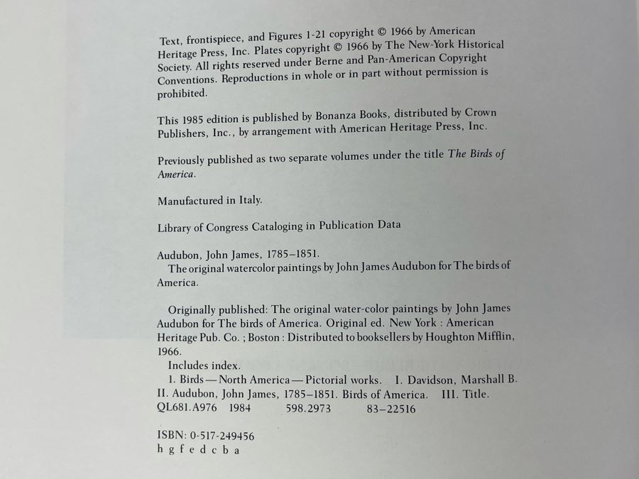 JUST ADDED - The Birds Of America By John James Audubon Book 431 Exact Reproductions In Full Color 1985 Edition [Photo 8]