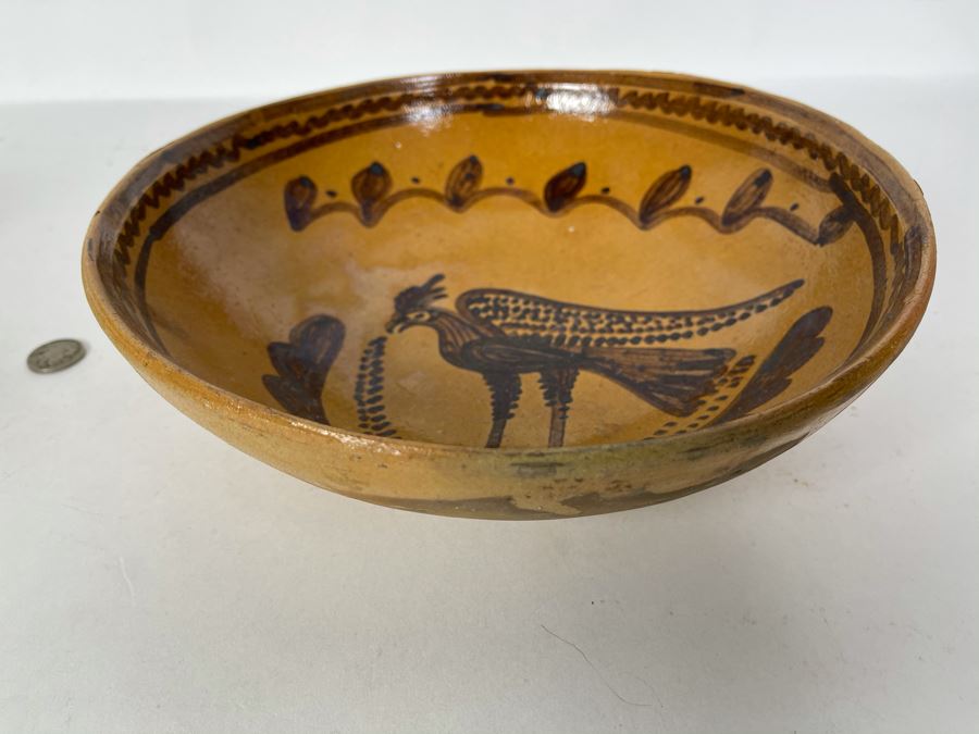 JUST ADDED - Vintage Hand Painted Pottery Bowl 10.5W X 3H [Photo 3]