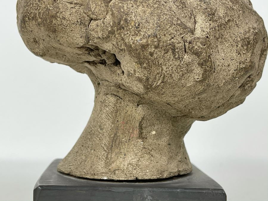 JUST ADDED - Stoneware Pottery Female Bust Head Sculpture On Wooden Base 4.5W X 6H [Photo 7]