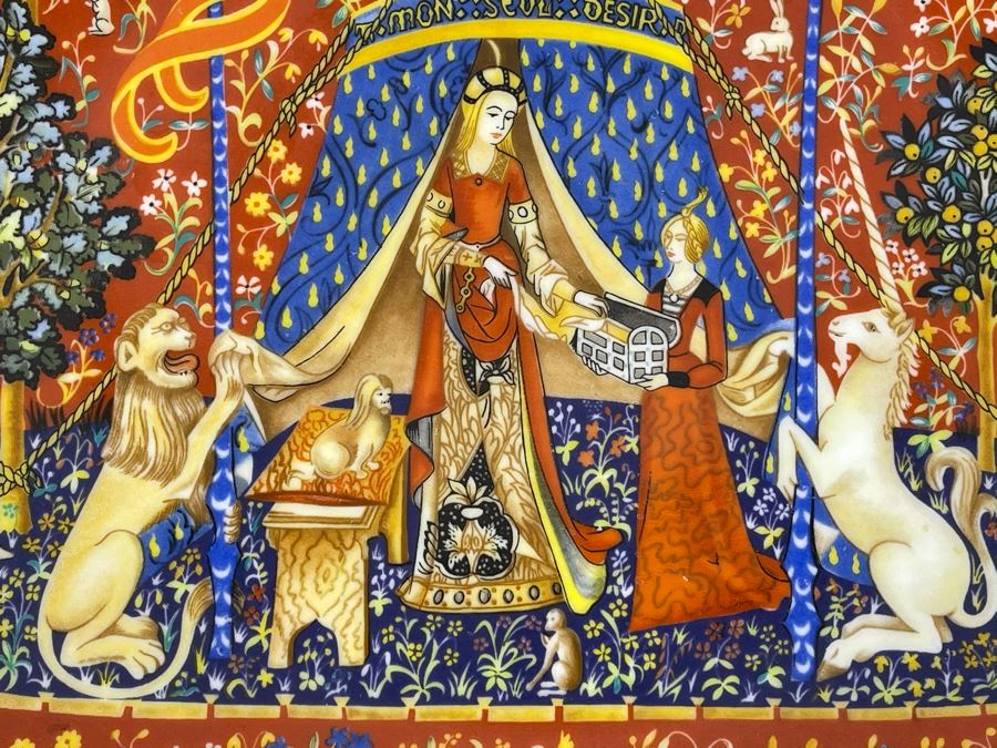 JUST ADDED - Limoges France CH Field Haviland Limited Edition Plates From Series La Dame A La Licorne 9.75R (5 Unicorn Plates Total) [Photo 4]