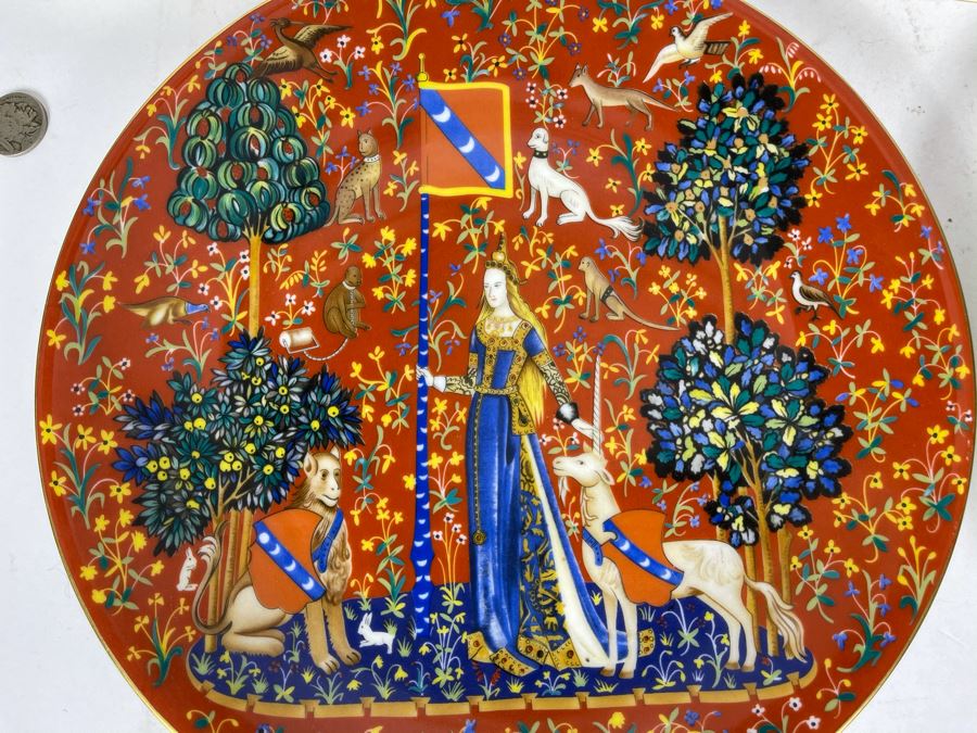 JUST ADDED - Limoges France CH Field Haviland Limited Edition Plates From Series La Dame A La Licorne 9.75R (5 Unicorn Plates Total) [Photo 7]