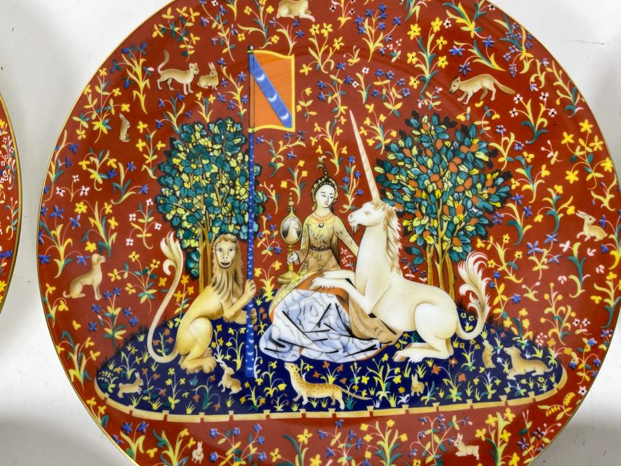 JUST ADDED - Limoges France CH Field Haviland Limited Edition Plates From Series La Dame A La Licorne 9.75R (5 Unicorn Plates Total) [Photo 5]