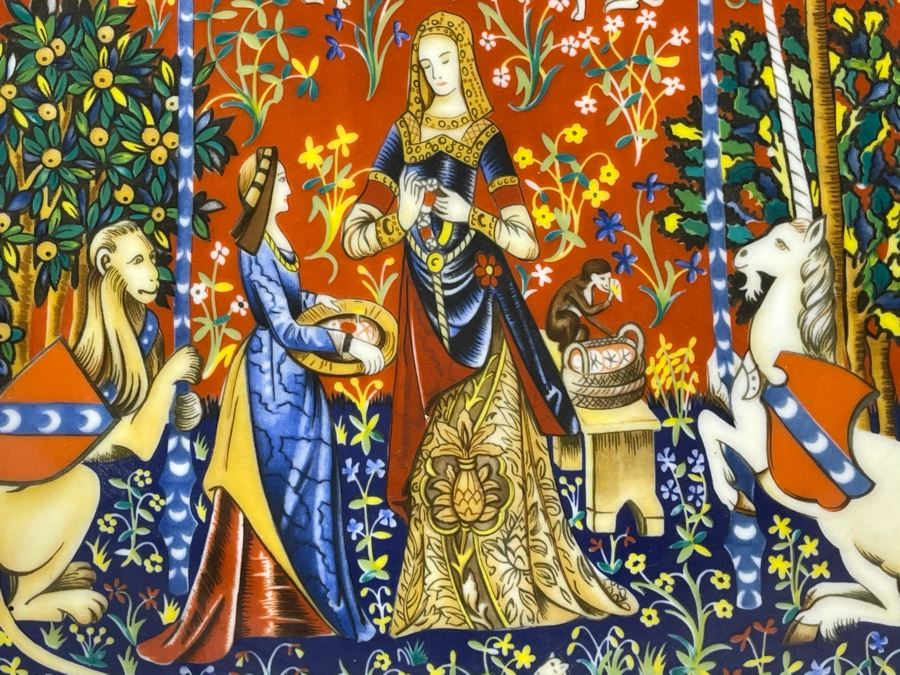 JUST ADDED - Limoges France CH Field Haviland Limited Edition Plates From Series La Dame A La Licorne 9.75R (5 Unicorn Plates Total) [Photo 9]