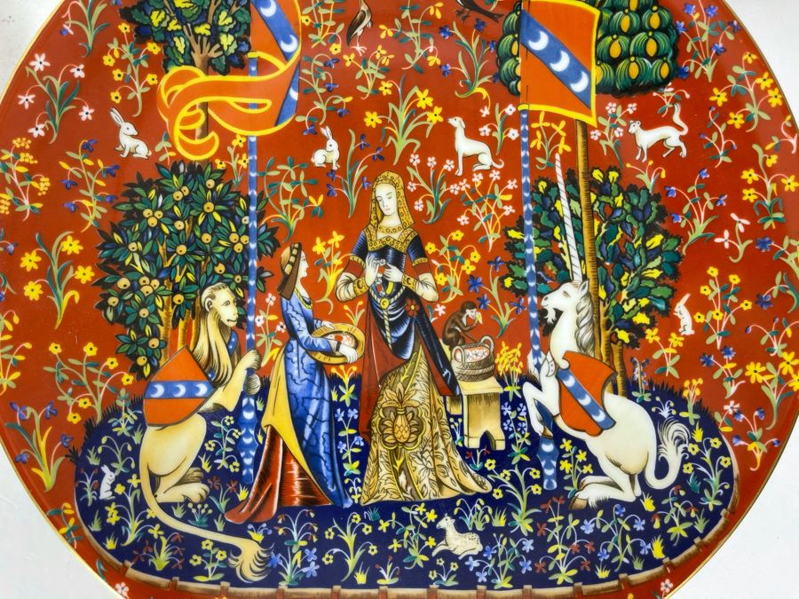 JUST ADDED - Limoges France CH Field Haviland Limited Edition Plates From Series La Dame A La Licorne 9.75R (5 Unicorn Plates Total) [Photo 8]