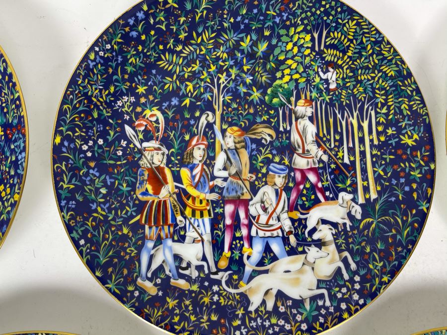 JUST ADDED - Limoges France CH Field Haviland Limited Edition Plates From Series La Chasse A La Licorne 9.75R (5 Unicorn Plates Total) [Photo 5]