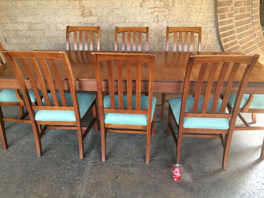 Ethan Allen Dining Table with 8 Chairs and 2 Leaves [Photo 12]