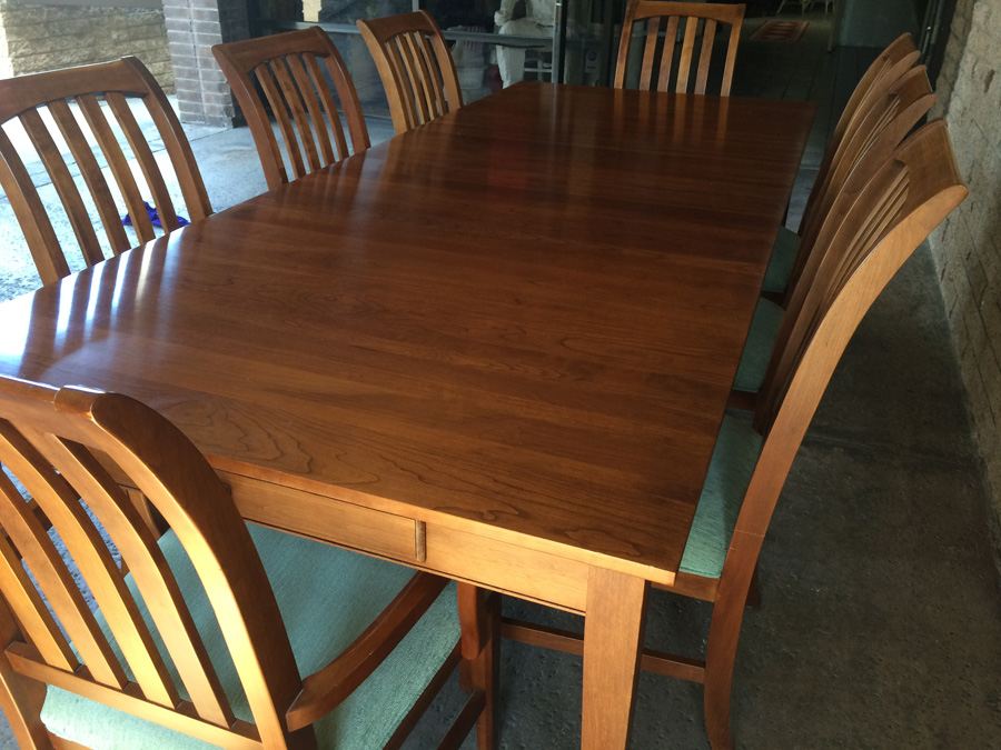 ethan allen dining table with leaf