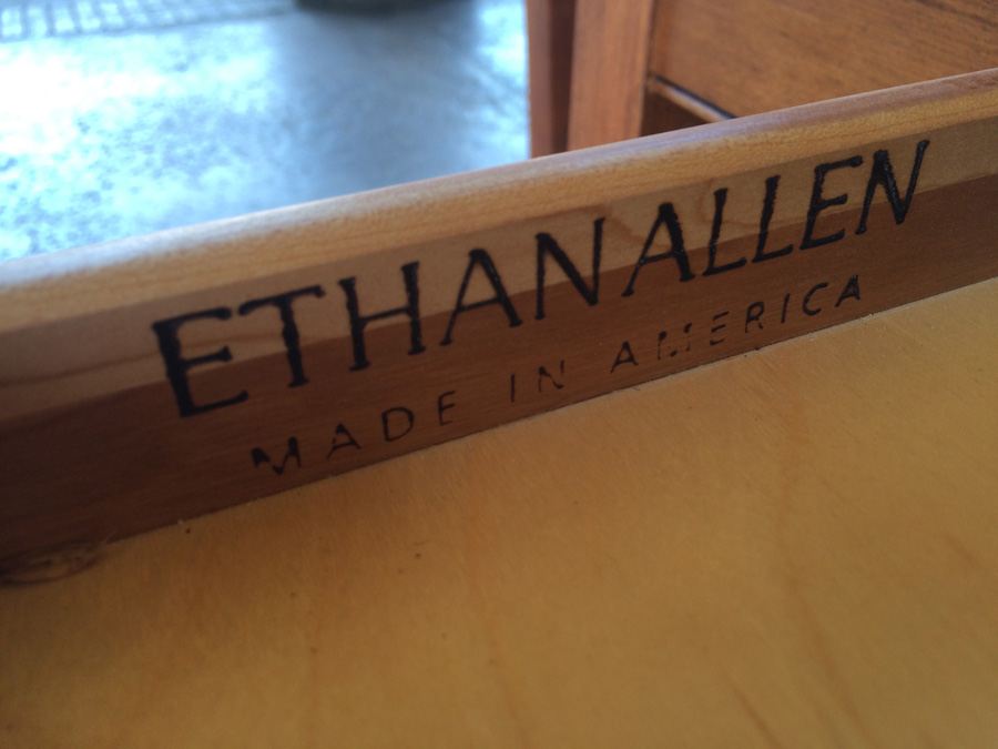 Ethan Allen Dining Table with 8 Chairs and 2 Leaves [Photo 6]